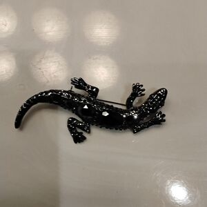 Black Reptile Brooch
